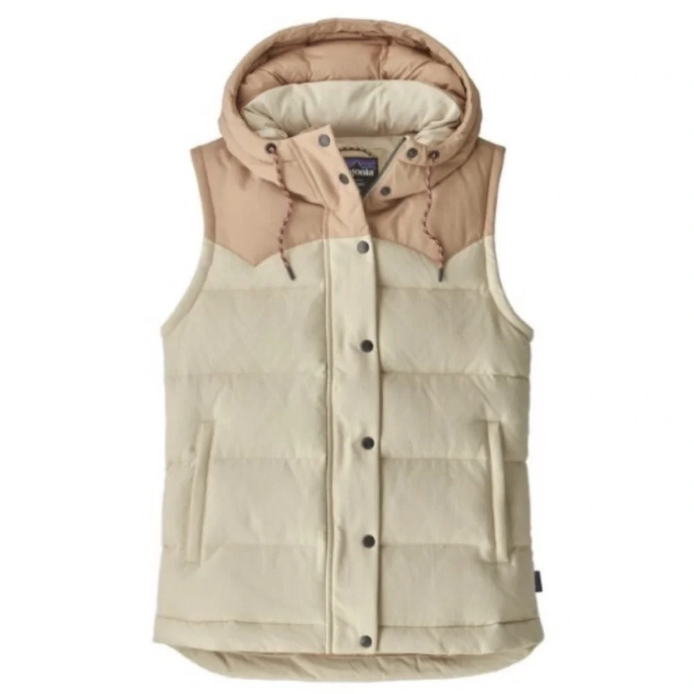 RARE Patagonia Women's Two-Tone Hooded Vest - Cream and Pink BIVY EUC - Picture 4 of 6